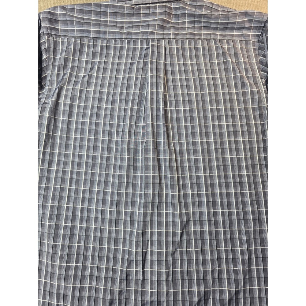 Black Trail Outfitter Men's Medium Gray Plaid Long Sleeve Button Down Shirt - Picture 12 of 13